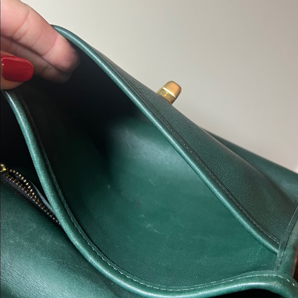 RARE Vintage Coach Court #9870 Bag in Bottle Green - Picture 7 of 9